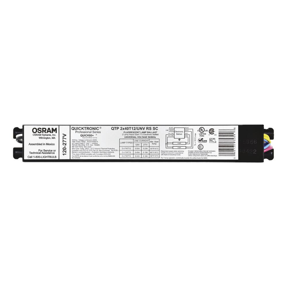 Sylvania 2-Bulb 120V Rapid Start Electronic Replacement Ballast