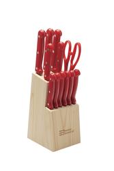 Home Basics 7 Piece Knife Set, Red 