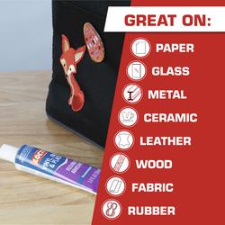 Fabric Glue Adhesive 40 ML, Permanent Clear Washable for Clothing, No Sew  Liquid Stitch Tear Mender Repair, Cloth Patch Upholstery Felt Leather  Fleece Faux Fur Loctite Vinyl Velcro Plastic Flexible Adhesives, Waterproof