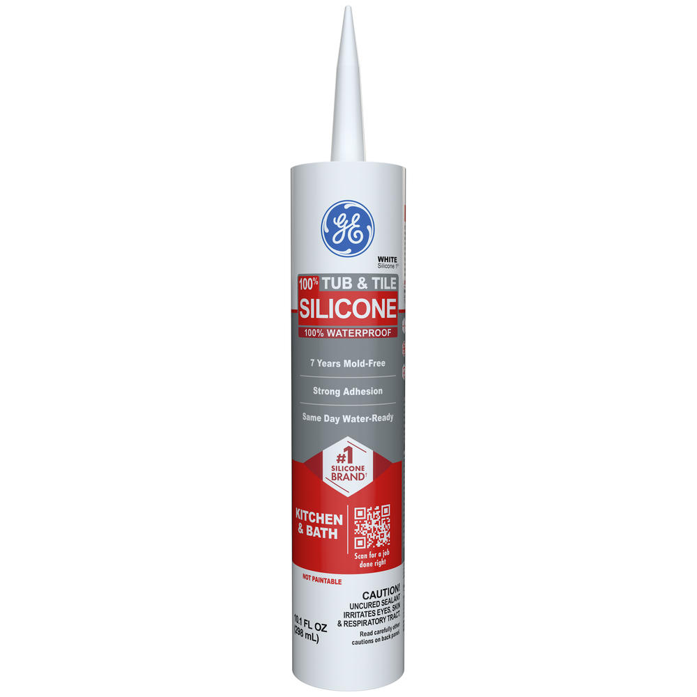 GE White Silicone Tub \u0026 Tile Sealant - 10.1 oz. at Menards®, image size:1000x1000
