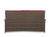 Backyard Creations® Westchester Brown Wicker Patio Sofa with Red Cushions