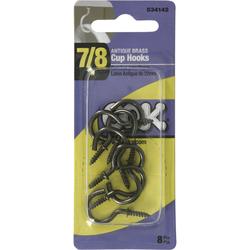 OOK 7/8 in. Matte Brass Cup Hook (40-Pack) 534261 - The Home Depot