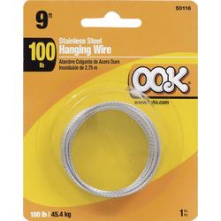 OOK® 100 lb. 9-Gauge 9' Stainless Steel Picture Hanging Wire at