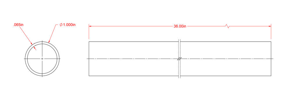 Hillman® 1" x 36" Aluminum Round Tube