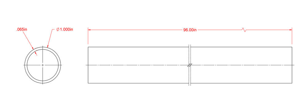 Hillman® 1" x 96" Aluminum Round Tube