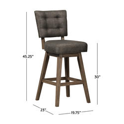 Hillsdale Lanning Weathered Brown Wood Bar Height Swivel Stool