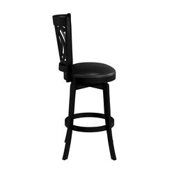 Hillsdale Van Draus Black Wood Bar Height Swivel Stool