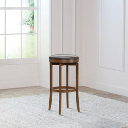 Hillsdale Brendan Brown Cherry Wood Backless Bar Height Swivel Stool