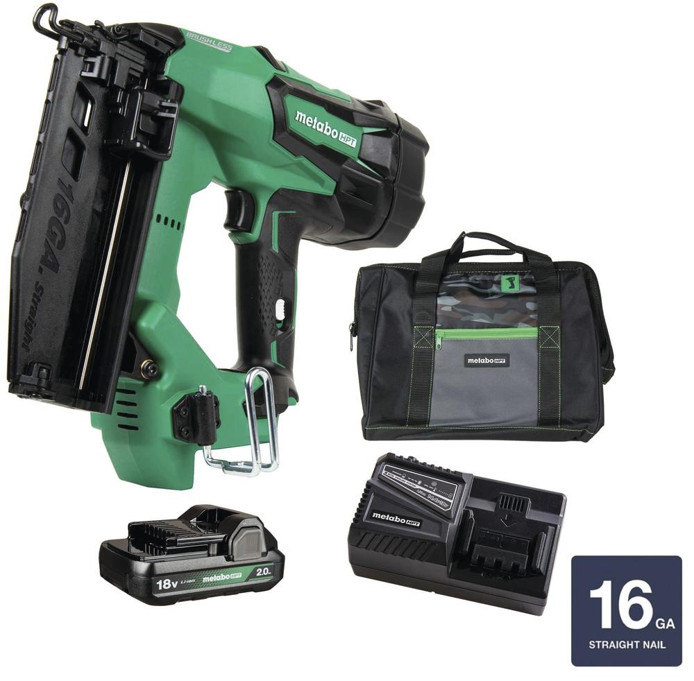 Metabo HPT 16 Ga. Cordless Straight Finish Nailer Kit 18 volt - Case Of: 1;