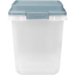 Hefty 32 Qt. Clear Storage Bin with Blue HI-RISE Lid, (Pack of 2)