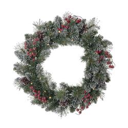 24 Prelit Christmas Door Wreath With Timer 50 Led Waterproof | Desertcart