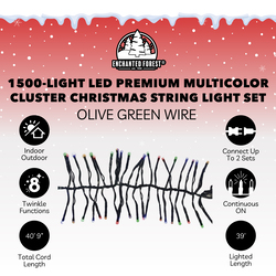 Enchanted Forest® 1,500-Light LED Premium Multicolor Cluster