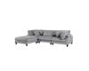 Laurelton 120" 4-Piece Corduroy Modular Sofa with Ottoman