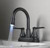 Homewerks™ Two-Handle 4" Centerset LED Matte Black Bathroom Faucet