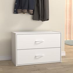 2-Drawer Stackable Horizontal Storage Cabinet Dresser Chest with
