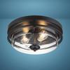 Patriot Lighting® Joska Matte Black 2-Light Flush Mount Ceiling Light