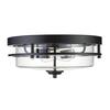 Patriot Lighting® Joska Matte Black 2-Light Flush Mount Ceiling Light