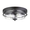 Patriot Lighting® Joska Matte Black 2-Light Flush Mount Ceiling Light