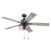 Patriot Lighting™ Miller Station 52" Matte Black Industrial Indoor LED Ceiling Fan