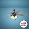 Patriot Lighting® Quick Install Tisbury III 52" Bronze Indoor 3-Light Ceiling Fan