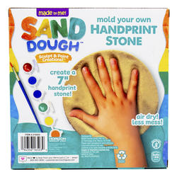 Made By Me! Sand Dough Sculpt & Paint Creations! Mold Your Own Hand Print Stone, DIY 7-inch Handprint Stone Kit, Mess-Free Stepping