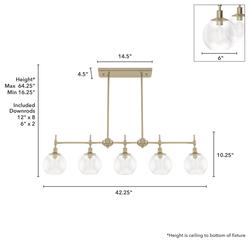 Hunter® Xidane Alturas Gold 5-Light Linear Chandelier at Menards®