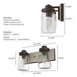 Hunter® Devon Park Onyx Bengal 2 Light Vanity Light At Menards®