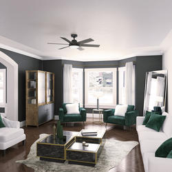 Hunter® Donatella 52" Matte Black Indoor LED Ceiling Fan with Remote at