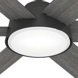 Hunter® Donatella 52" Matte Black Indoor Down Rod LED Ceiling Fan at