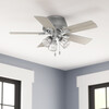 Hunter® Postman 44" Matte Silver Indoor LED Ceiling Fan