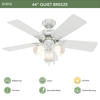 Hunter® Quiet Breeze 44" Snow White Indoor LED Ceiling Fan