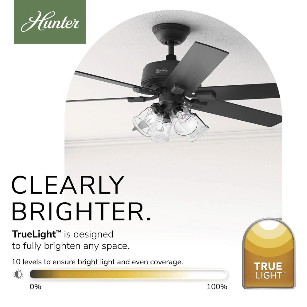 Hunter® HunterExpress® Marsac 60" Matte Black Indoor 4-Light Ceiling Fan with Remote