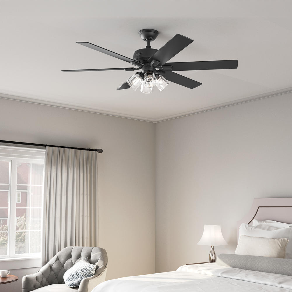 Hunter® HunterExpress® Marsac 60" Matte Black Indoor 4-Light Ceiling Fan with Remote