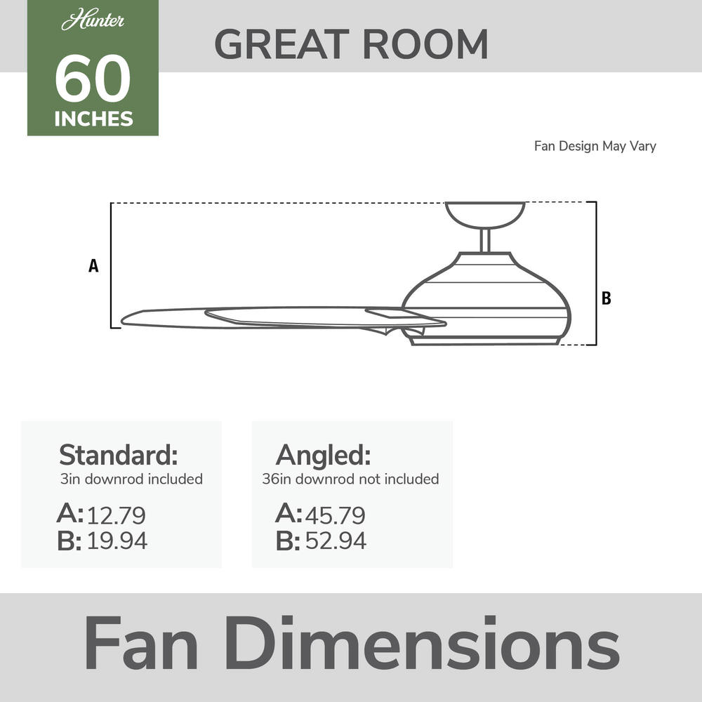 Hunter® HunterExpress® Marsac 60" Matte Black Indoor 4-Light Ceiling Fan with Remote