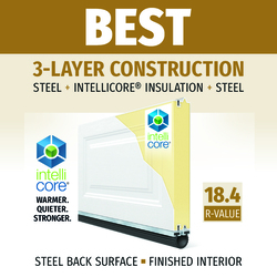 Ideal Door® Traditional 8' x 7' Black Insulated Garage Door with