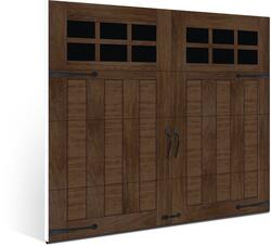 Ideal Door® Premium Handcrafted 9' x 7' Walnut Finish Insulated Garage ...