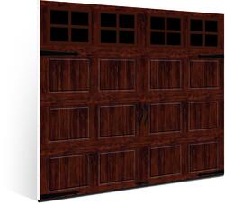 Ideal Door® Designer 9' x 7' Oak Walnut Insulated Garage Door with ...