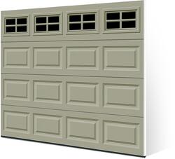 Ideal Door® Traditional 9' x 7' Sandtone Insulated Garage Door with ...