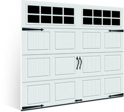 Ideal Door® Designer 9' x 7' White Insulated Garage Door with Windows ...