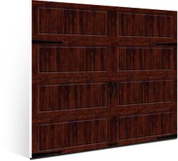 Ideal Door® Designer 9' x 7' Oak Walnut Insulated Garage Door (R-Value ...