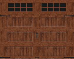 Ideal Door® Designer 10' x 8' Oak Dark Insulated Garage Door with ...