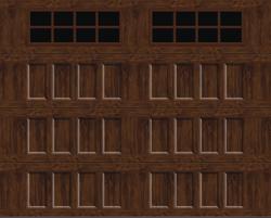 Ideal Door® Recessed Panel 10' x 8' Oak Walnut Insulated Garage Door ...