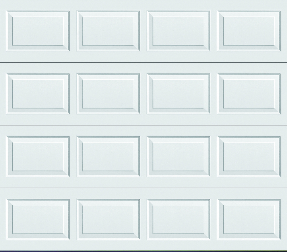 MH-Delta ホワイト STD(右利き用) Ideal Door® Traditional 9' x 7' White Non-Insulated Garage Door at