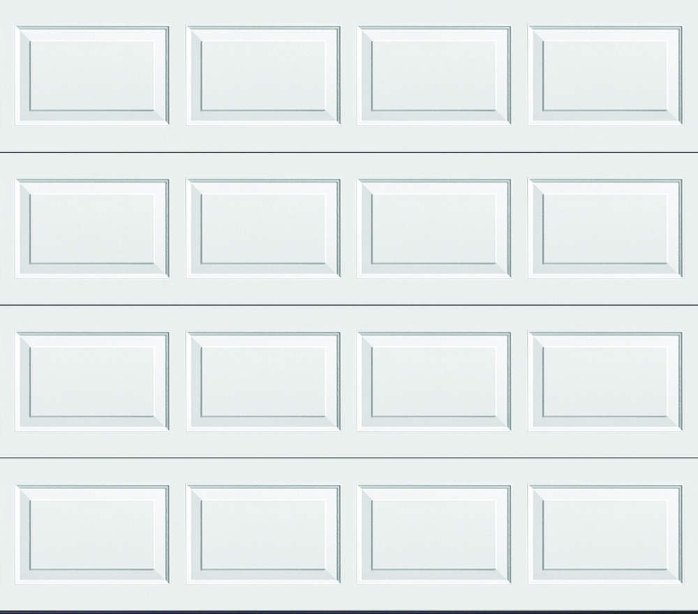 #23-2987 らむね Ideal Door® Traditional 8' x 7' White Non-Insulated Garage Door at