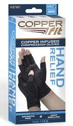 Copper Fit Compression Gloves, Copper Infused, S/M, Unisex,1pr