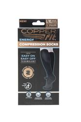  Copper Fit unisex adult 1 Pair Socks, Black, Large-X