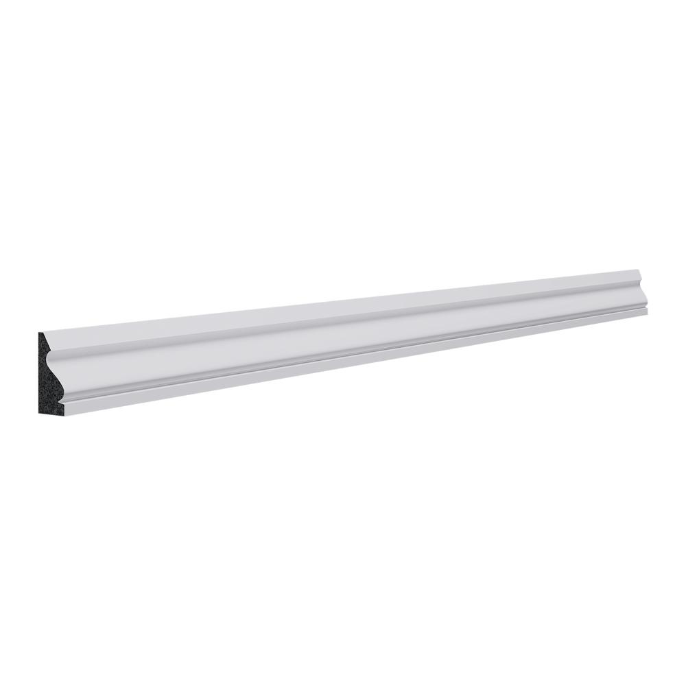 Prefinished White Polystyrene 11/16 x 1-1/2 x 8' Base Shoe