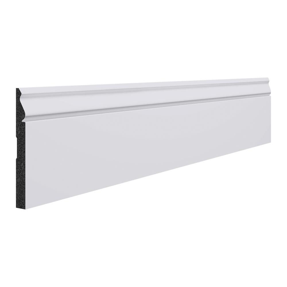 IP 9/16 x 5-1/4 x 8' Prefinished White Polystyrene Colonial Base Moulding 163 IP 9/16 x 5-1/4 x 8' Prefinished White Polystyrene Colonial Base Moulding 163