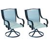 Backyard Creations® Denali Black Swivel Dining Patio Chair Set with Gray Fabric - 2 Pack