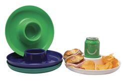 The GoPlate: Reusable Party Plate Doubles as Drink Holder